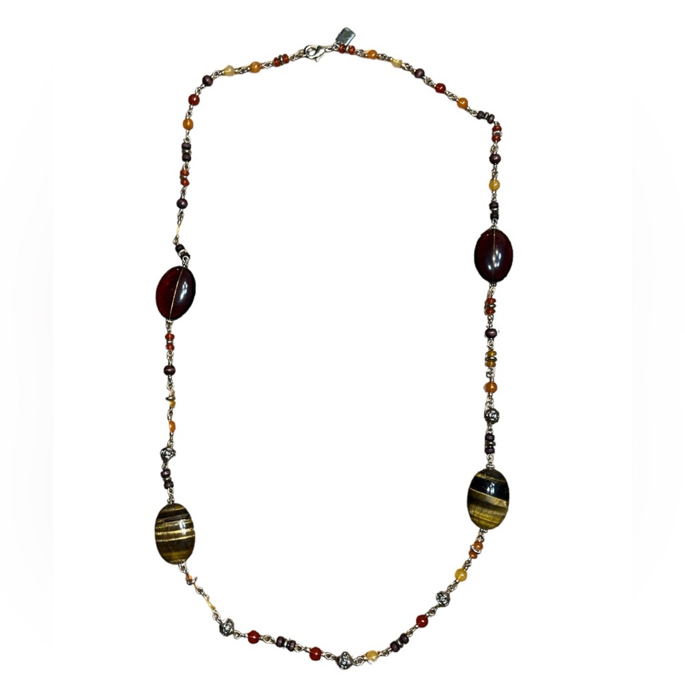 Chaps Tiger Eye Beaded Necklace